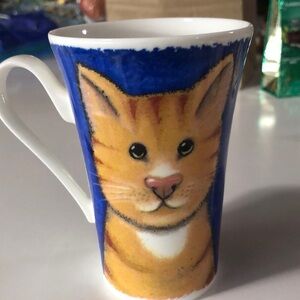 Roy Kirkham, fine bone china cat mug made in England.